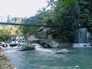 One of the hanging bridges of the resort